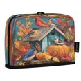 thumbnail image 2 of Standing Pencil Case with Base Large Capacity Stationery Pouch Pen Bag with Zipper for Women Men Birdhouse and Colorful Birds, 2 of 7