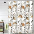 thumbnail image 2 of Autumn Pumpkins Shower Curtain Fall Orange Flowers Grey Leaves Thanksgiving Day Shower Curtains Set for Bathroom with Hooks Polyester Waterproof Fabric Home Decorative, 72x84 Inch, 2 of 6