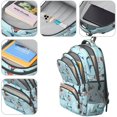 thumbnail image 4 of Baseball Players Light Cyan Pattern Backpack for School, Cute School Bag with Adjustable Shoulder Straps and Padded Back, 16.9"x12.6"x5.9", 4 of 5