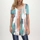 thumbnail image 5 of Camisas de Manga Corta para las Mujeres Casual V-Cuello Imprimir Top, Moda Poliéster/Spandex Blusa de Verano para Diario, 5 of 6