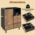 thumbnail image 3 of Gymax Buffet Sideboard w/ 4 Drawers & Open Compartment Heavy-Duty Metal Legs Black, 3 of 10