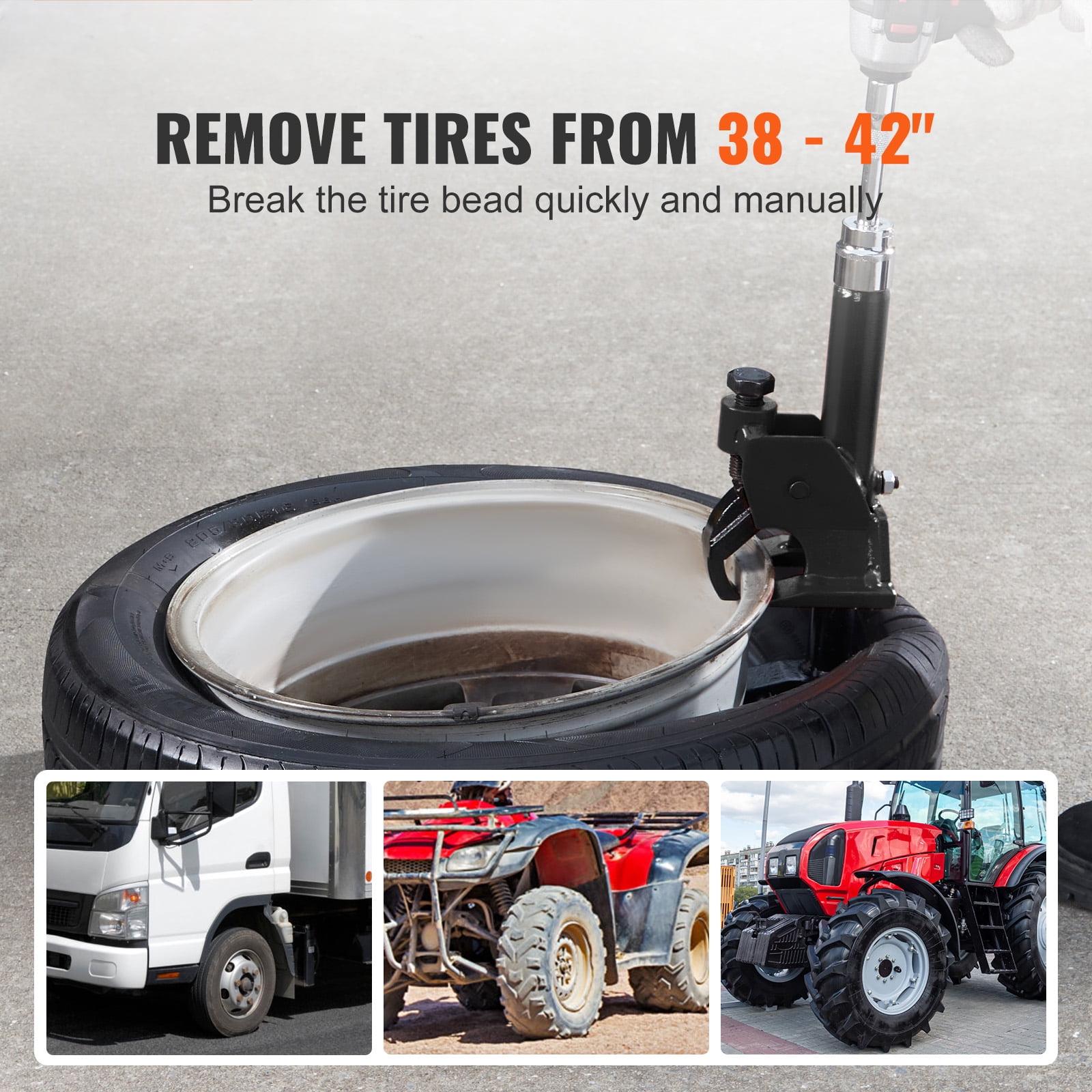 KFFKFF Manual Tire Bead Breaker Tool for 38"-42" Motorcycle Car Bus Truck ATV