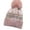 Pink, variant on Valora Winter Woolen Hat Fashion Snowflake Warm Furball Knit With Thickened Cold Earflap Women Black
