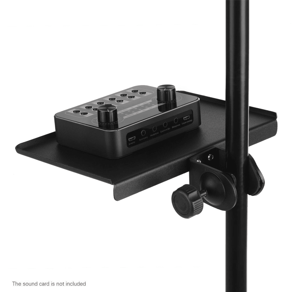3X Universal Microphone Stand Clamp-on Tray Metal Material with Mounting Clamp