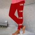 thumbnail image 2 of Feancey Sale of The Day Today Leggings for Women Valentines Day Print Tights Tummy Control Sport High Waisted Yoga Pants Heart Letter Graphic Stretchy Running Workout Pant Red L, 2 of 7