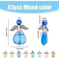 thumbnail image 2 of 8 colores, 48 ​​piezas de dijes de alas de ángel, colgantes acrílicos de ángel guardián, dijes colgantes con cuentas de alas de hada a granel con fornituras de aleación., 2 of 9