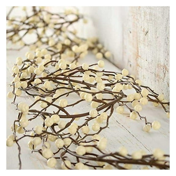 Creamy Winter White Weather Proof 6 Foot Long Christmas by - Vinyl Berry for Indoor and Outdoor Holiday Decorating and Country Farmhouse Décor