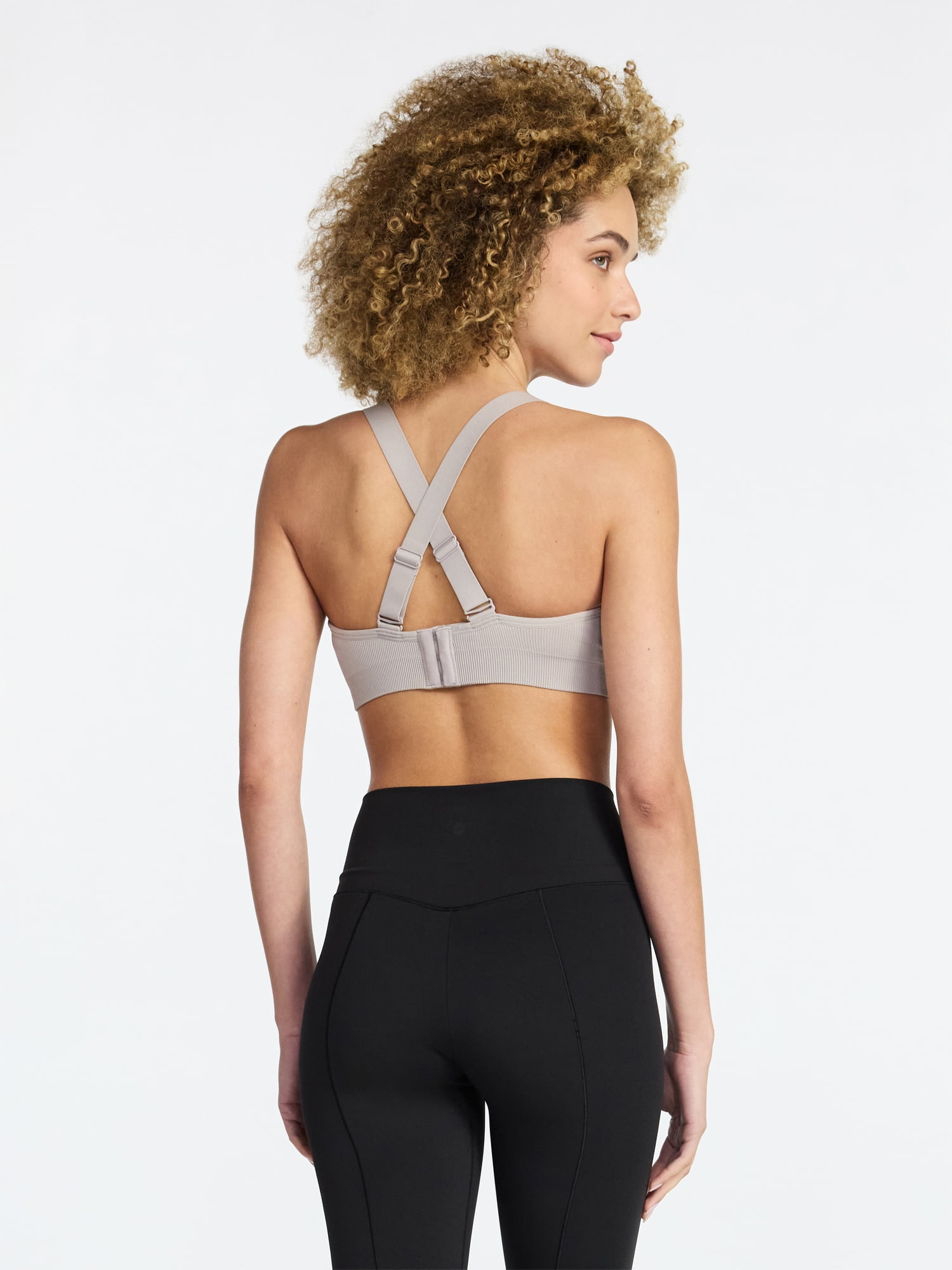 Avia Women's Seamless Rib Plunge Sports Bra, Sizes XS-XXXL