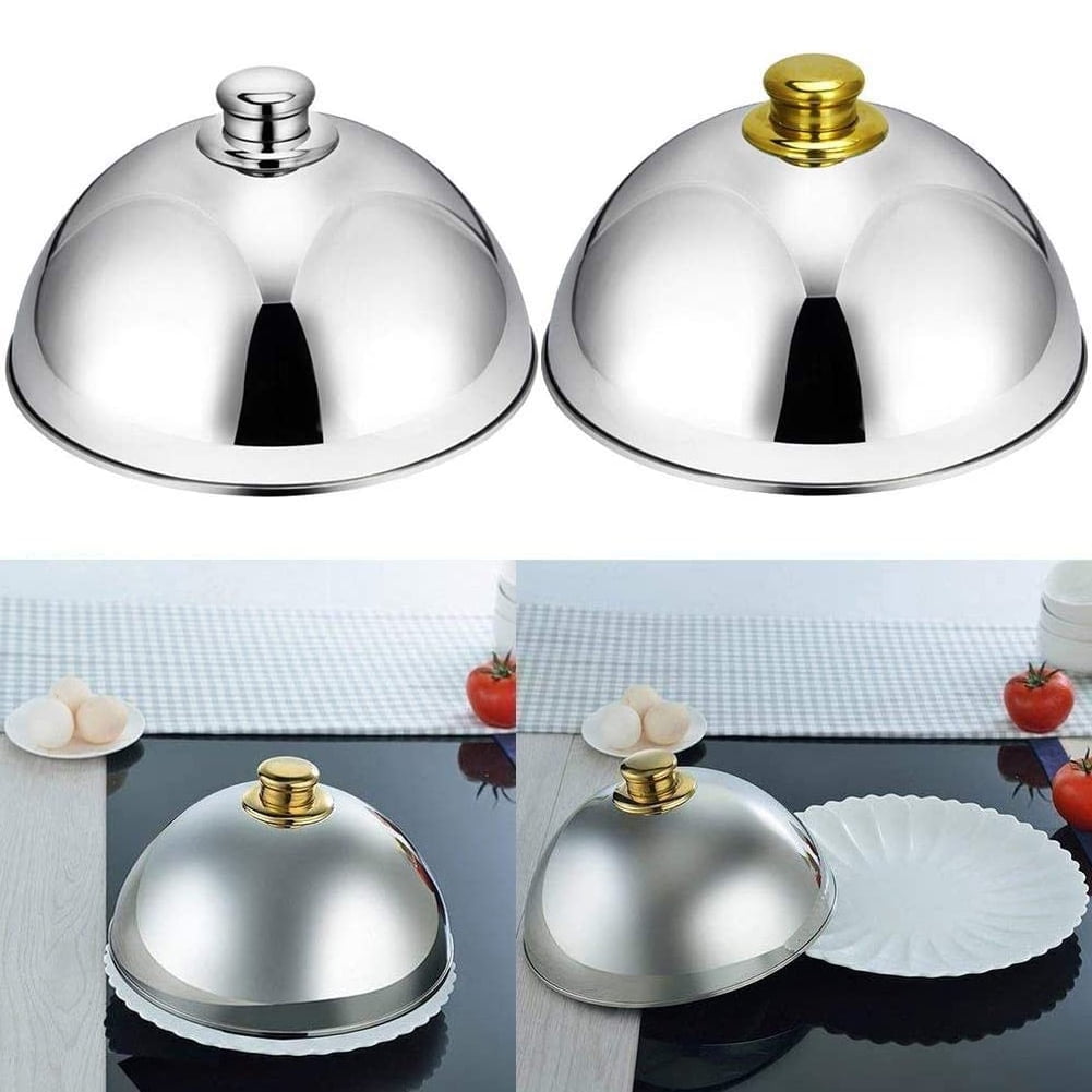 Hemoton Stainless Steel Restaurant Cloche Serving Dish Food Cover Dome  Plate Covers to Keep Food Warm 20cm