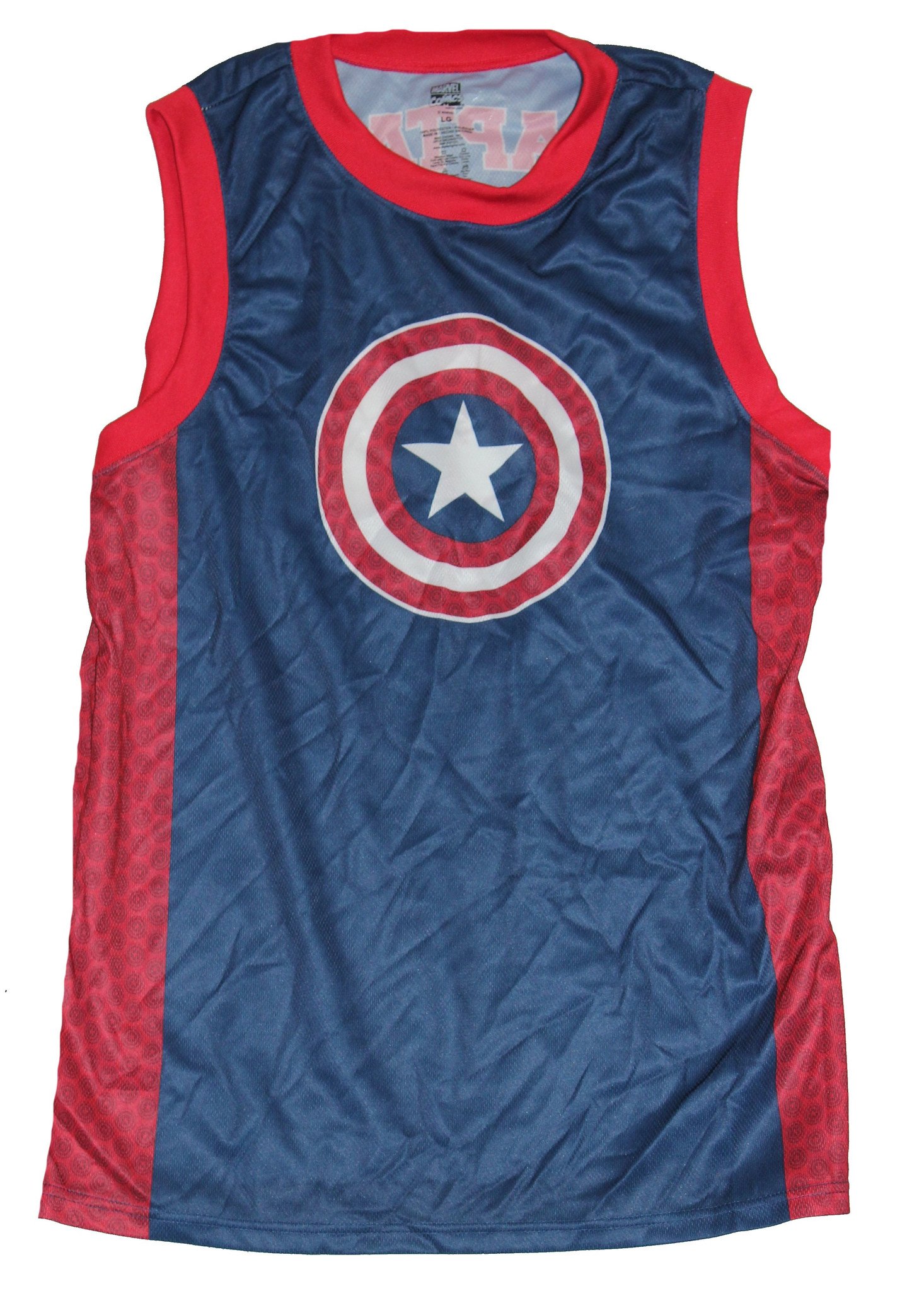 Captain America (Marvel Comics) Basketball Style Jersey 41 Back