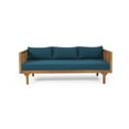 thumbnail image 2 of Christopher Knight Home Claremont Outdoor 3-seat Acacia Wood Daybed by  Teak Finish + Dark Teal Cushion, 2 of 5