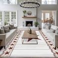 thumbnail image 3 of Western Star Area Rugs 8'x10', Washable Small Throw Rugs for Living Room Patio, Ethnic Country Red Stars White Wooden Plank Indoor Outdoor Rug Non-Slip Low Pile Carpet Runner Reversible Floor Mats, 3 of 8