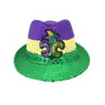 thumbnail image 2 of XIAOCHA Womens Mardi‑Gras Fedora Hat Sequin Sun Hat Party Casual Hat,Green5, 2 of 3