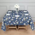 thumbnail image 3 of Floral Square Tablecloth 42x42in(107x107cm) – Waterproof Polyester Printed Table Cover, Wrinkle Resistant & Washable for Kitchen Dining Picnic Party Decor, Thanksgiving,Christmas, Spring,Flower, 3 of 6