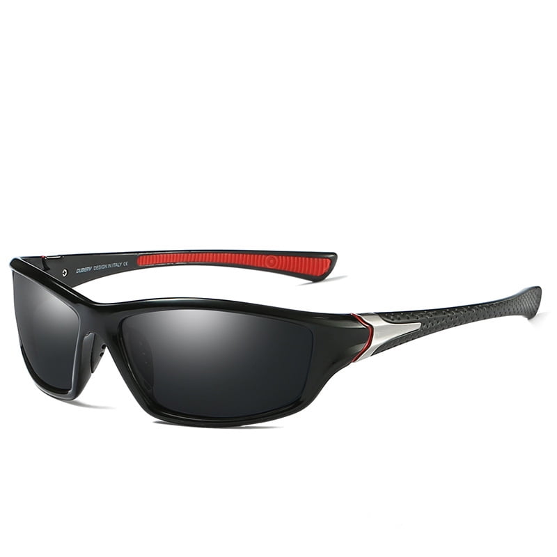 Mens Dark Wrap Around Designer Sports Biker Ski Fishing Black Sunglasses Eyewear 