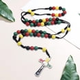 thumbnail image 4 of YIGSECU Multicolored Beads Rosary Chain with Christians Crosses Pendant Braided Rope Necklace Fashion Accessory for Believers, 4 of 8