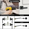 thumbnail image 6 of Square Heavy Duty Black Door Handle Lever Set, Interior and Exterior Door Handles, Complete Exterior Door Lock Set with Deadbolt,‎Stainless Steel, Black, Privacy Keyless, 1 Pack, 6 of 7