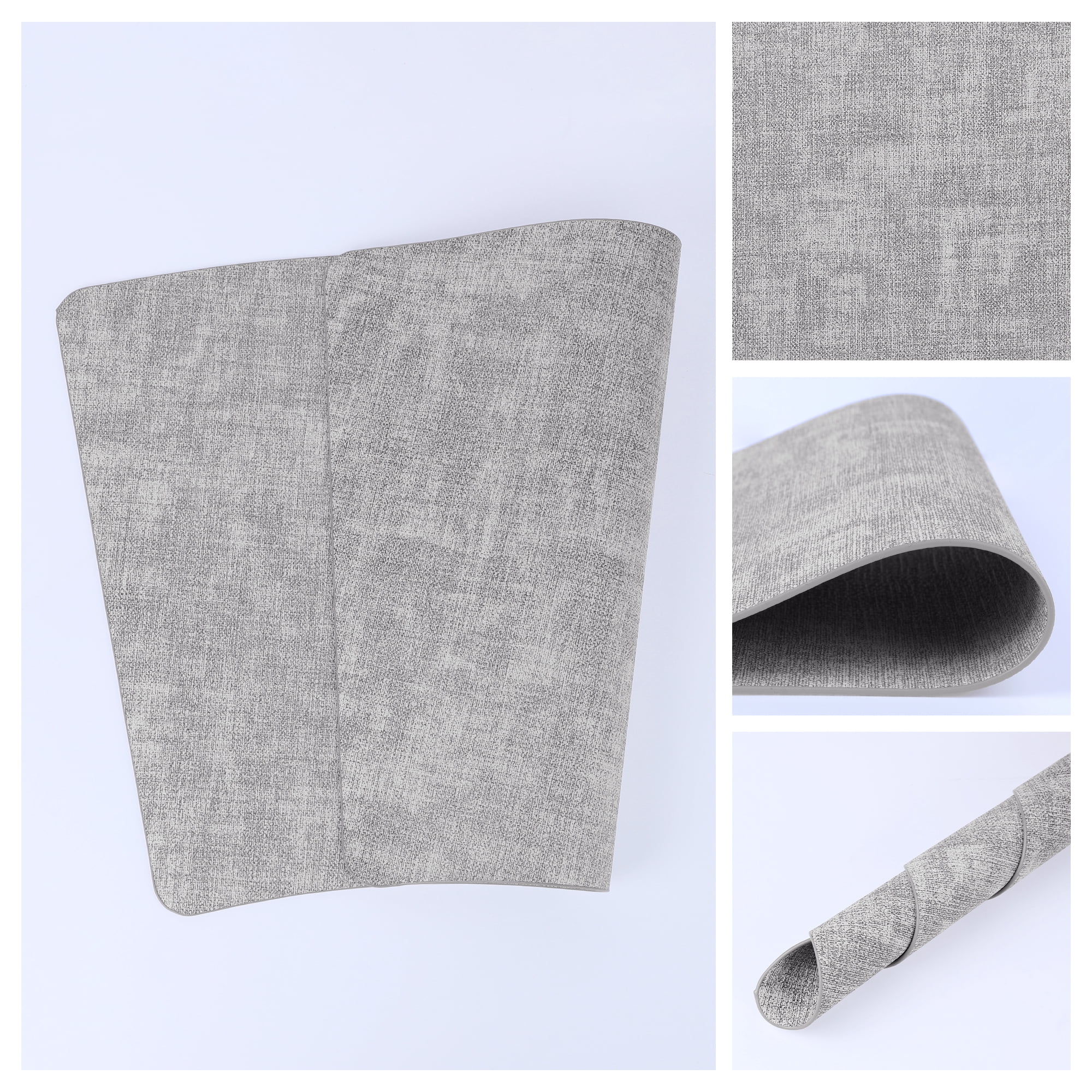 Unique Bargains Placemats for Dining Table Decor Heat Resistant Placemats 6pcs Light Gray