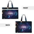 thumbnail image 2 of Salouo Planets Stars And Galaxies1 for Canvas Tote File Bag, Tote Bag With Zipper Business Briefcase Document Bag with Handle A4 File Organizer Laptop Bag for Travel & Work, 2 of 8