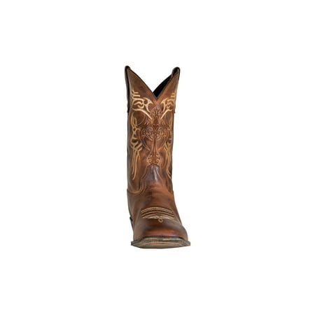 

TuffRider Men s Lamar Wide Square Toe Western Boot- Brown- 9.5