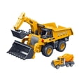 thumbnail image 4 of Vehículo de construcción de juguete, coche de ingeniería de aleación, camión excavadora de ingeniería simulada, camión inercial, coche para cumpleaños amarillo, 4 of 9