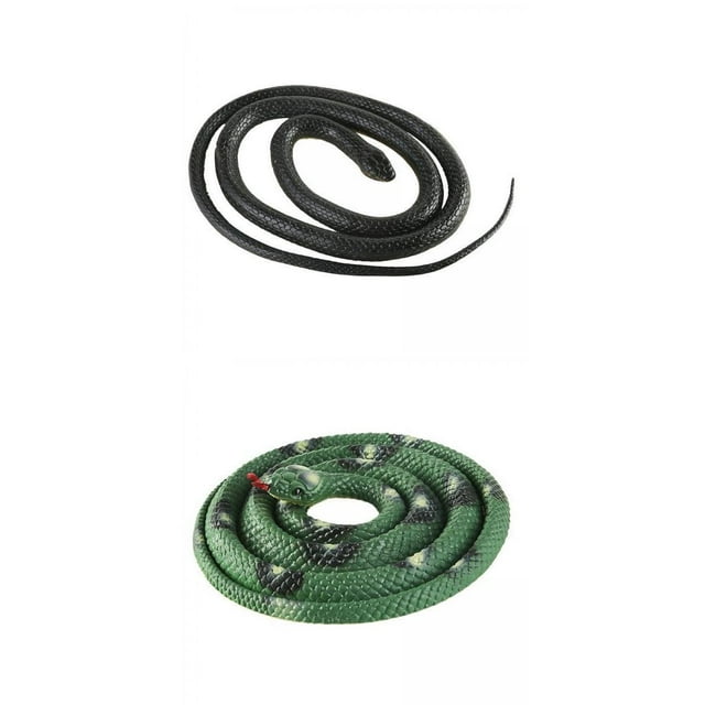 2 piezas de 120 cm, juguetes de serpiente de goma realistas, kit de broma engañosa para niños