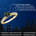 thumbnail image 2 of Gem Stone King 10K Yellow Gold Green Mystic Topaz and Lab Grown Diamond Engagement Ring for Women | 0.73 Cttw | Round 5MM | Gemstone November Birthstone | Size 7, 2 of 6