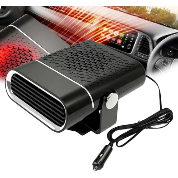 2-in-1 Portable Car Heater With 360° Rotation, Car Defroster Windshield Heater, 12 24v 150w Heater For Vehicle, Heating/Cooling Switchable, Plugs Into Cigarette Lighter, For All Cars(Black,12V)