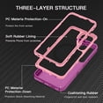 thumbnail image 5 of Petocase for Samsung Galaxy S26 Plus Case,Magnetic Military-Grade Drop 3 Layer Protection Rugged Phone Cover for Galaxy S26 Plus,Purple Pink, 5 of 7
