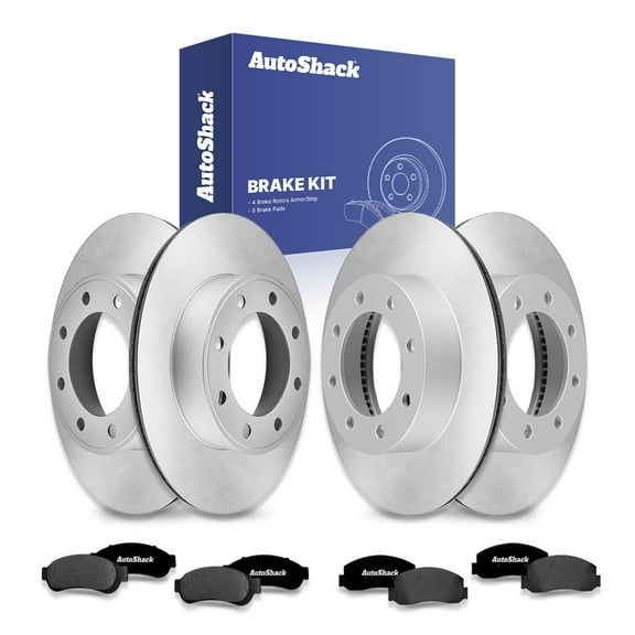 AutoShack Front Vented & Rear Vented Coated Brake Rotors   Ceramic Pads 12-PC Brake Kit Replacement for 2011-2012 Ford F-250 Super Duty 2008-2009 Ford F-250 Super Duty ArmorStop