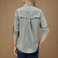 thumbnail image 4 of Fmbrln Womens UPF 50 Long Sleeve Sun Protection Shirts Quick Dry Shirts Outdoor Fishing Hiking Travel Shirts with Pockets Silver L, 4 of 5