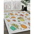thumbnail image 2 of Ahgly Company Indoor Rectangle Patterned Off White Beige Novelty Area Rugs, 2' x 4', 2 of 6