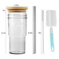 thumbnail image 2 of 2 Pack Glass Tumbler Cups with Lids - 24oz Reusable Drinking Glasses for Iced Coffee Tea and Juice Storage, 2 of 2