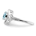 thumbnail image 2 of Auriga Fine Jewelry 925 Sterling Silver Rhodium Diamond & Sky Blue Topaz Ring for Women Size- 7, 2 of 6