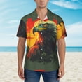 thumbnail image 2 of Sikiie Hawaiian Style Bald Eagle Print Men's Hawaiian Shirt, Summer Beach Button Pocket Short Sleeve T-Shirt,Large, 2 of 7