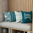thumbnail image 5 of Pillow Covers 16x16 Modern Sofa Throw Pillow Cover, Decorative Outdoor Linen Fabric Pillow Case for Couch Bed Car (Teal, 16x16,Set of 4), 5 of 6
