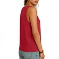 thumbnail image 5 of FRSASU Womens Tank Tops Summer V Neck Pleated Sleeveless Blouses Casual Fashion Going Out Vest Tops Red, 5 of 6