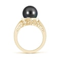 thumbnail image 2 of Angara Tahitian Cultured Pearl Solitaire Ring with Diamond in 14K Yellow Gold for Women | June Birthstone Jewelry for Her, 2 of 7