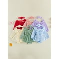 thumbnail image 3 of Cenuakty Baby Girl 2 Piece Outfit Adorable Flower Decor Long Sleeve Square Neck Tulle Romper Dress and Headband Set, 3 of 9