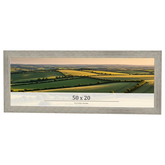50x20 Frame Grey Real Wood Picture Frame Width 1.5 Inches | Interior Frame Depth 0.5 Inches | Barn