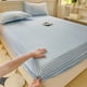 thumbnail image 5 of Sábana de Color Claro, Cubierta Ajustable Suave, Sábana Plana, Ropa de Cama de Poliéster con Material Lavable, 150x200 cm para Dormitorio, Habitación de Invitados, 5 of 6