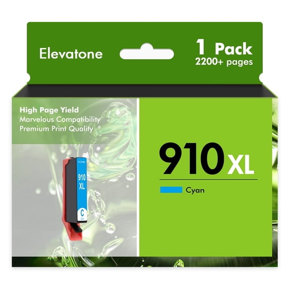 910XL Ink Cartridges Compatible for HP 910 910XL Combo Pack for OfficeJet Pro 8020 8025 8028 8035 8010 8022 8015 8018 Printer ( 1 x Cyan )
