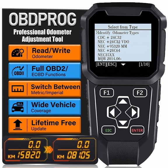OBDPROG MT401 Odometer Correction Mileage Adjustment Car Diagnostic Tool Mileage Calibration OBD2 Scanner Code Reader, Lifetime Free Update
