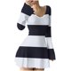thumbnail image 3 of TaTaai Women's V Neck Long Sleeve Dress Striped Print with Ruffle Trim Elastic High Waist with Belt Casual Fall Winter Outfits Gift, 3 of 5