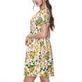 thumbnail image 2 of Haiem Lemon Pattern Women's Short-Sleeve Scoop Neck Swing Dress, 2 of 6