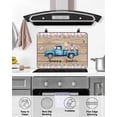 thumbnail image 4 of Large Induction Cooktop Protector Mat Happy Easter Stove Top Covers for Electric Stove, Vintage Blue Truck Bunny Duck Wooden Grain Decorative Stove Burner Cover Mats, Glass Top Stove Cover, 4 of 7