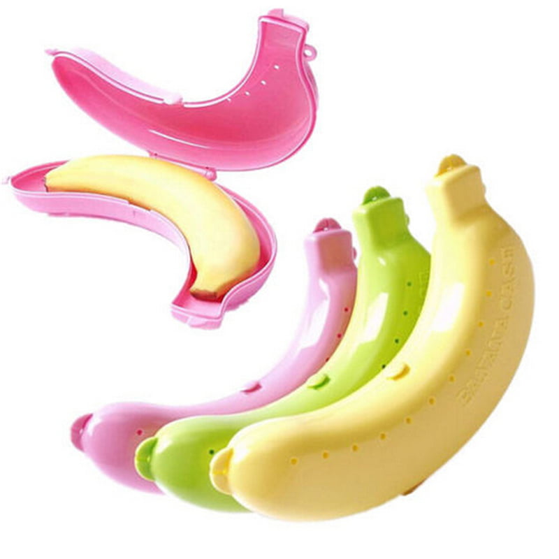 Three Colors Fruit Banana Protector Box Holders Case Lunch Container Storage DU 