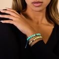 thumbnail image 3 of Cerulean | Silver | Firefly Glass Macrame Bracelet, 3 of 7