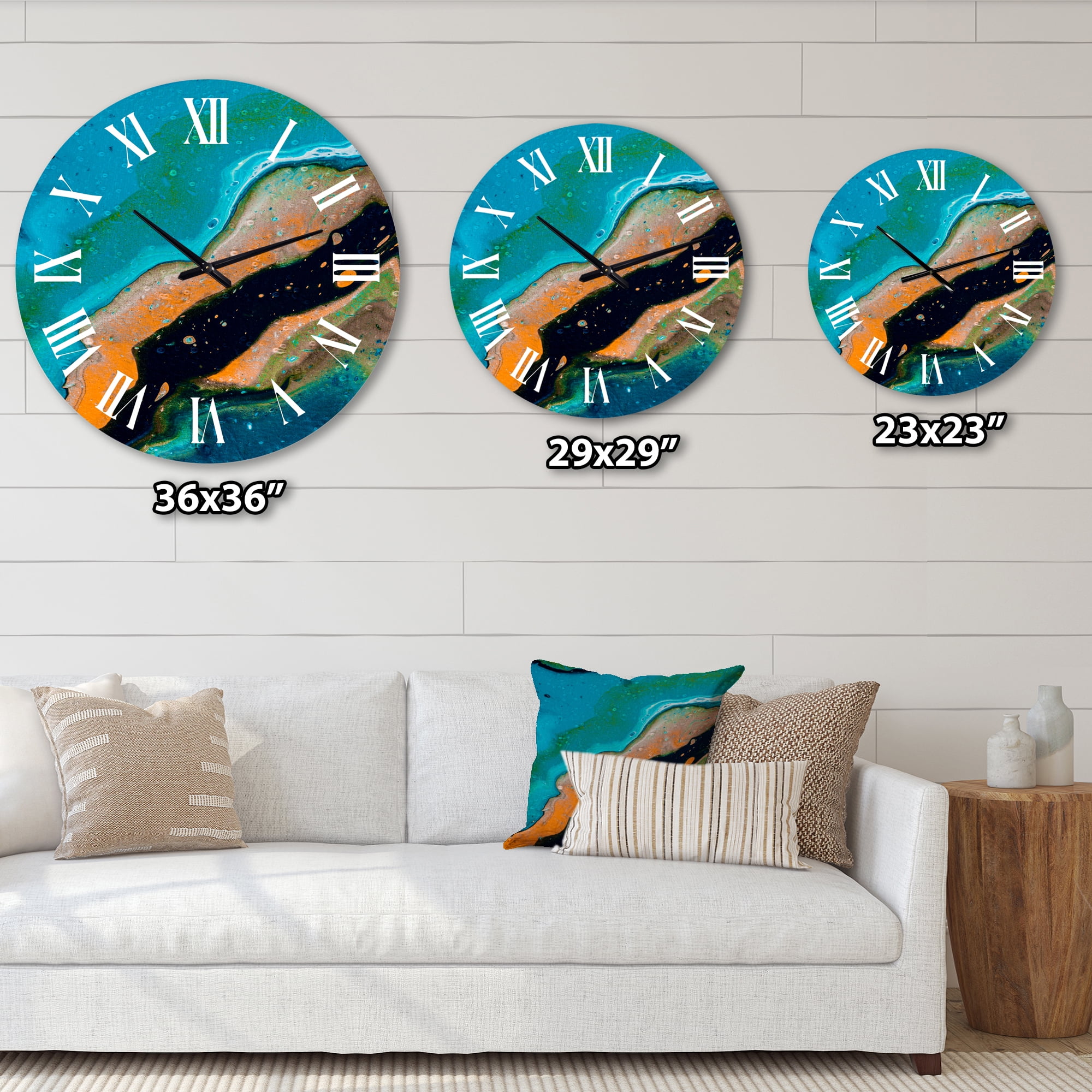Designart 1 in Modern,Contemporary Wall Clock
