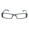 thumbnail image 2 of Newbee Fashion - IG Unisex Clear Lens Slick Metallic Look Striped Temple Plastic Squared Clear Glasses, 2 of 3
